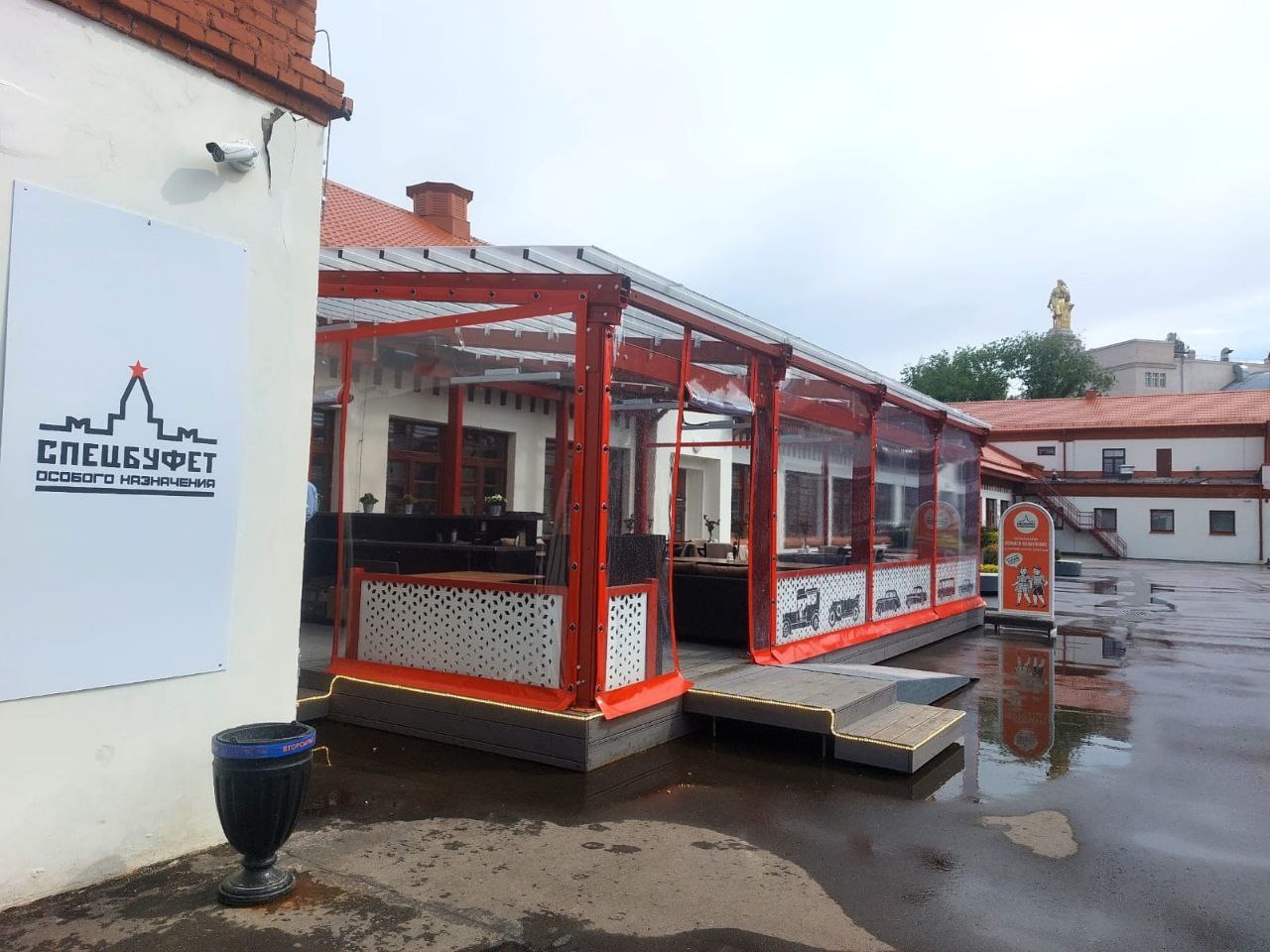 ПВХ шторы для летней террасы кафе в Белых Берегах